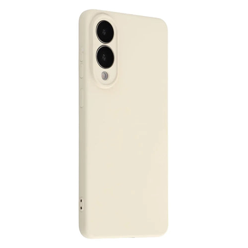 For Samsung Galaxy S25 Edge Case TPU Back Soft Anti-Scratch Fiber Lining Phone Cover - White - 1