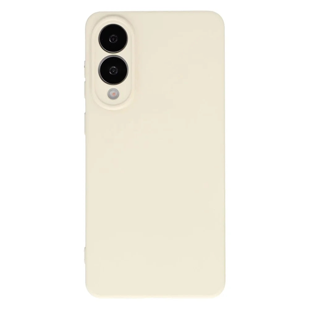 For Samsung Galaxy S25 Edge Case TPU Back Soft Anti-Scratch Fiber Lining Phone Cover - White - 3