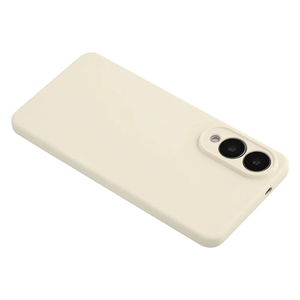 For Samsung Galaxy S25 Edge Case TPU Back Soft Anti-Scratch Fiber Lining Phone Cover - White - 5