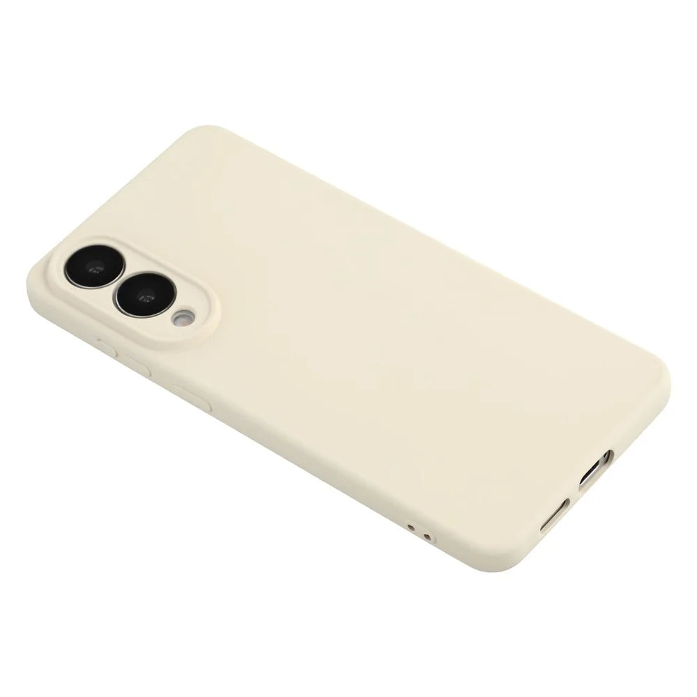 For Samsung Galaxy S25 Edge Case TPU Back Soft Anti-Scratch Fiber Lining Phone Cover - White - 6