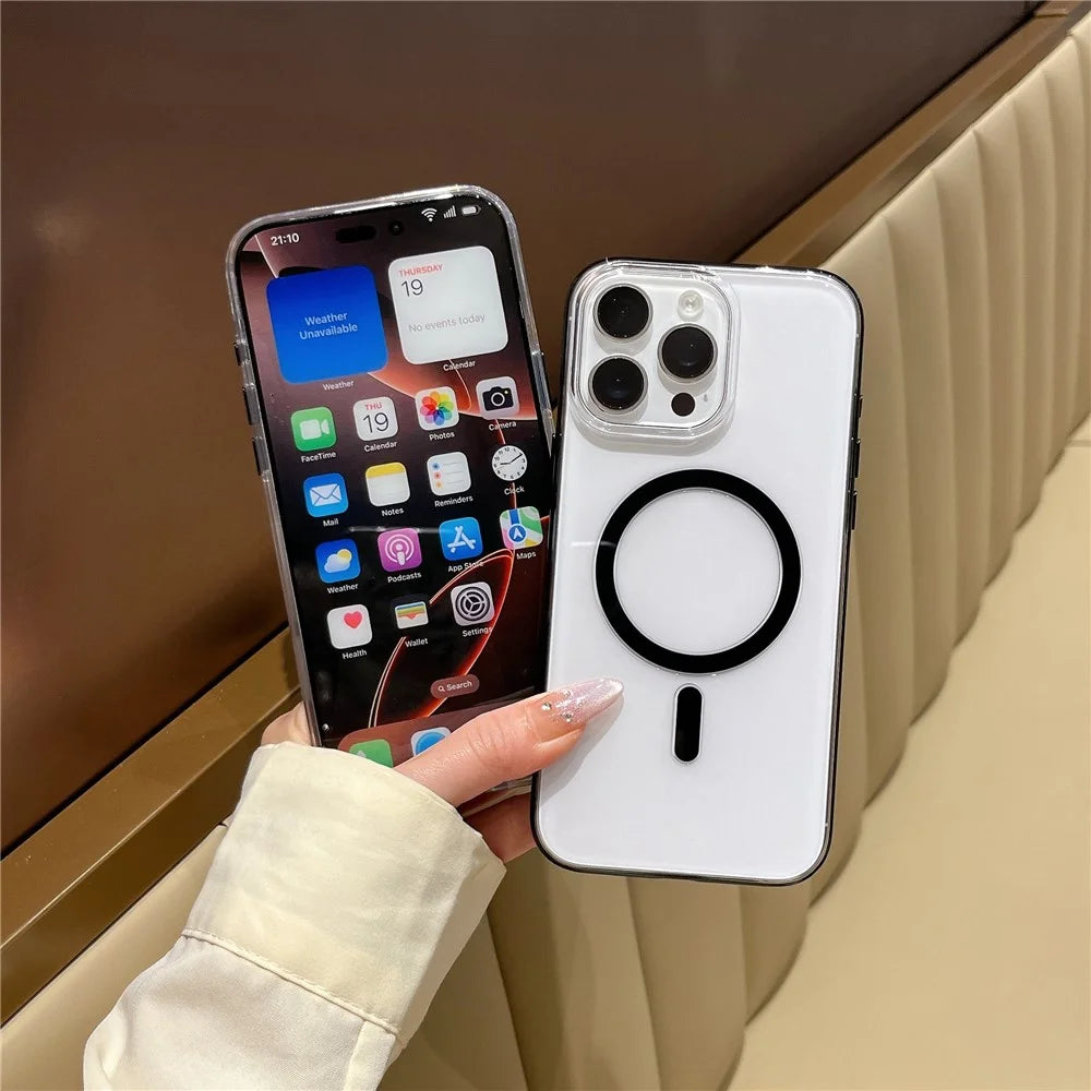 For iPhone 16 Pro Max Case Compatible with MagSafe PC + TPU Clear Phone Cover - Black - 4