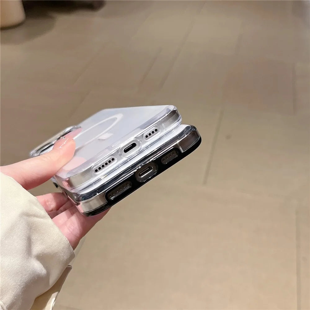 For iPhone 16 Pro Max Case Compatible with MagSafe PC + TPU Clear Phone Cover - Black - 5