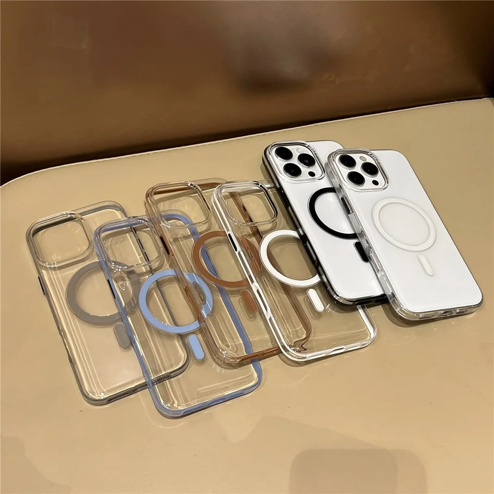 For iPhone 16 Pro Max Case Compatible with MagSafe PC + TPU Clear Phone Cover - Black - 7
