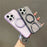 For iPhone 16 Pro Magnetic Case PC + TPU Kickstand Phone Back Cover - Black - 3