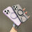 For iPhone 15 Pro Max Magnetic Case PC + TPU Kickstand Phone Back Cover - Black - 3