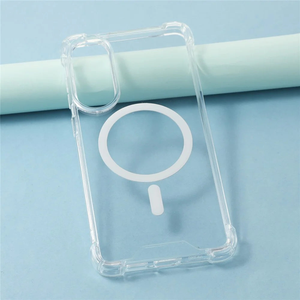For Samsung Galaxy S26 FE / S25 Edge Magnetic Case 1.5mm Shockproof Clear Phone Back Cover - 6