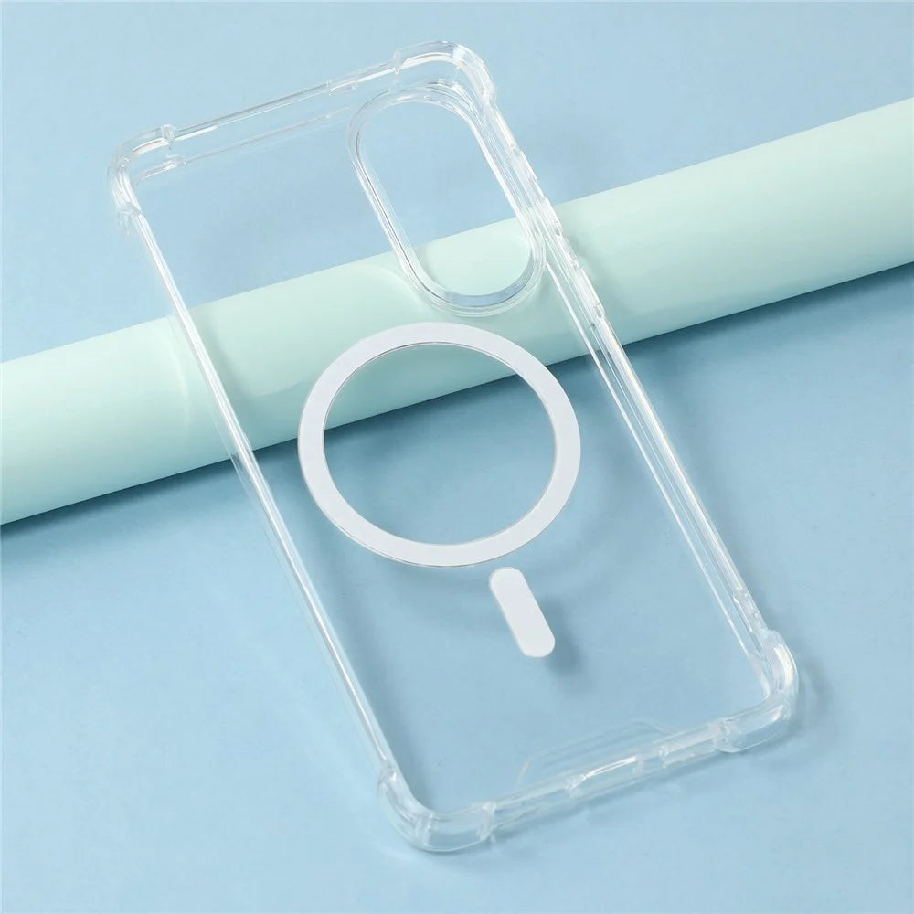 For Samsung Galaxy S26 FE / S25 Edge Magnetic Case 1.5mm Shockproof Clear Phone Back Cover - 7