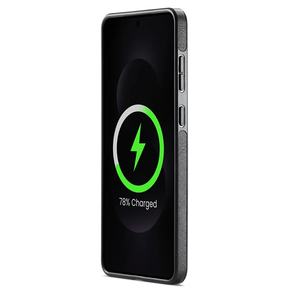 MAGKING K1 Series For Samsung Galaxy S25 Edge Magnetic Case PC + TPU + PU Leather Phone Cover - Black - 2