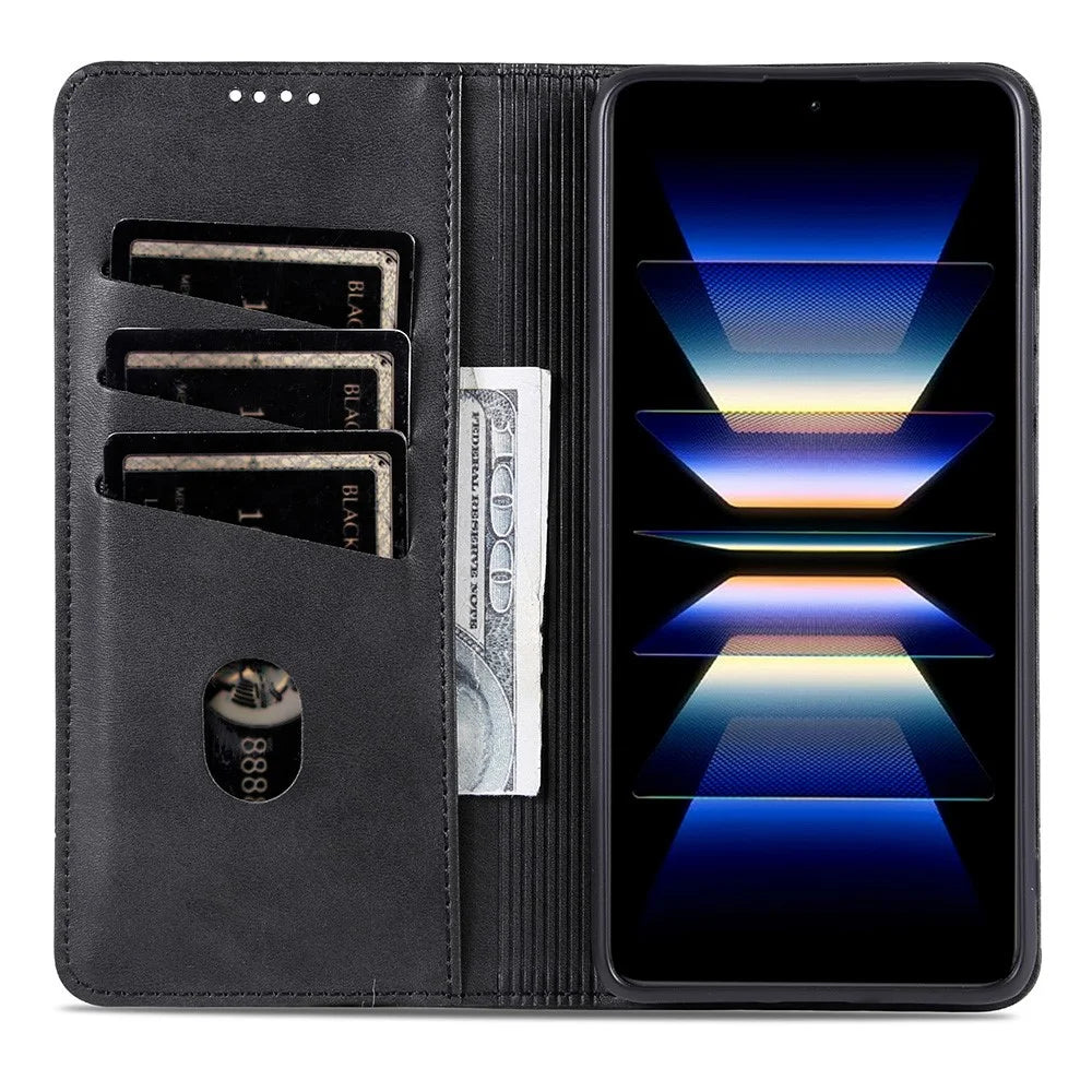 AZNS For vivo X200s 5G Case Cowhide Texture PU Leather Wallet Phone Cover - Black - 4