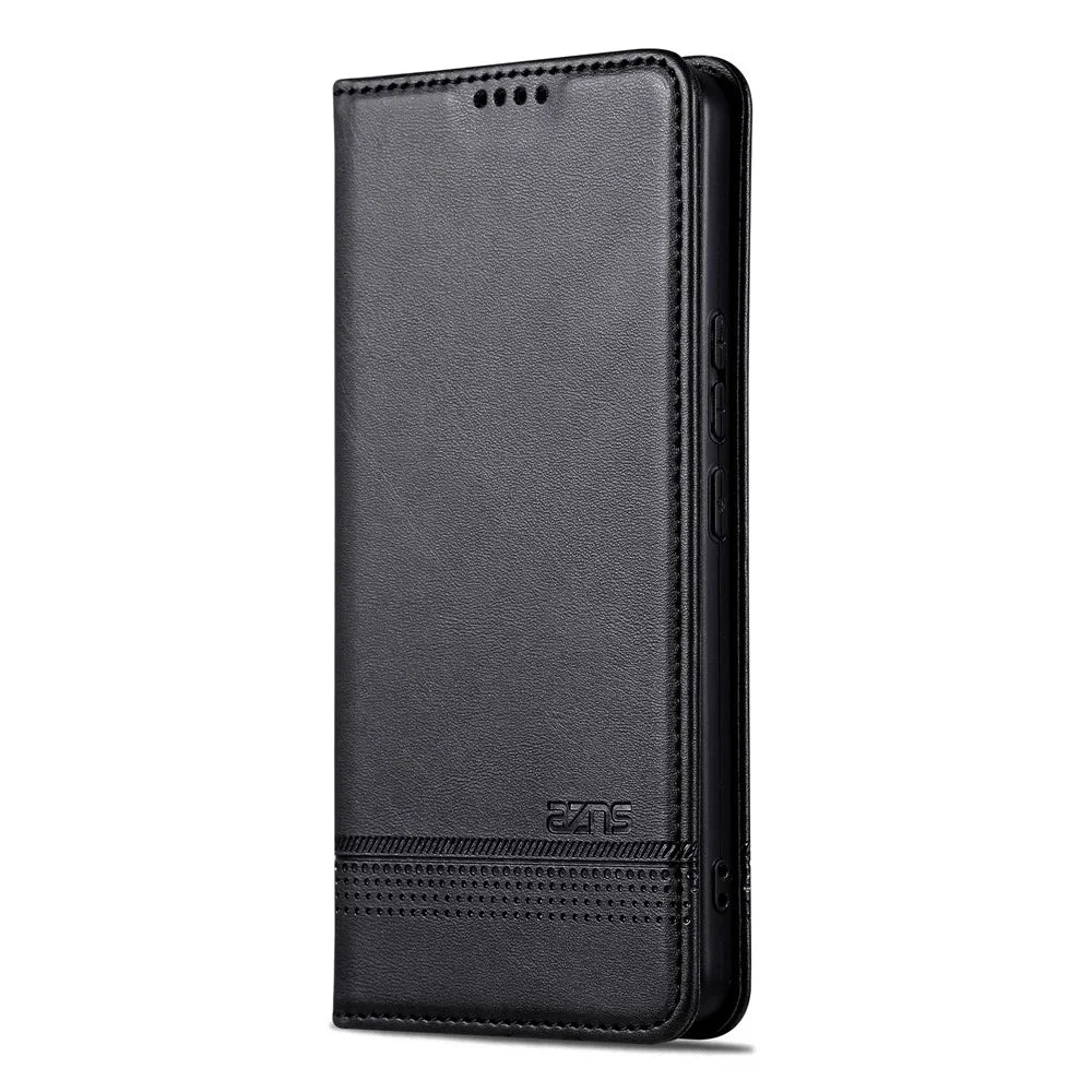 AZNS For vivo X200s 5G Case Cowhide Texture PU Leather Wallet Phone Cover - Black - 7