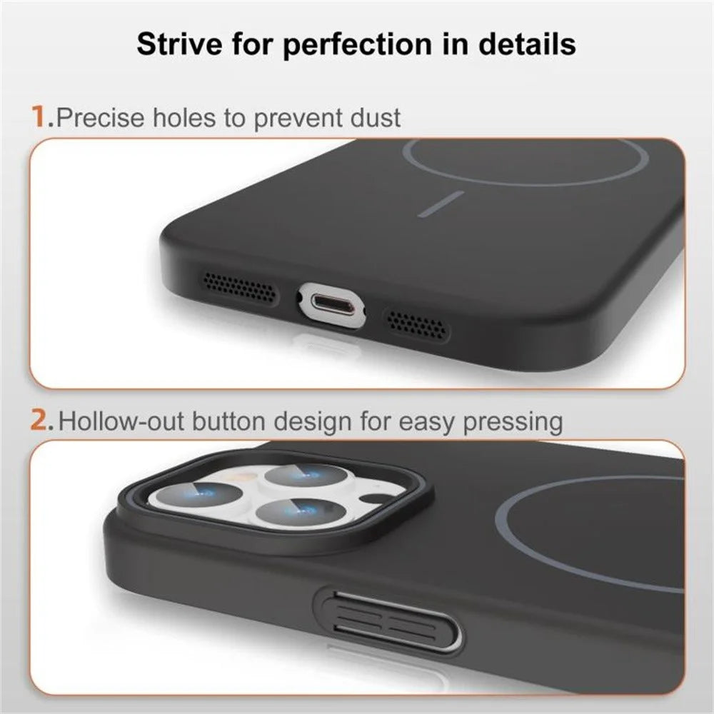 For iPhone 15 Pro Max Case Compatible with MagSafe Slim PC Phone Back Cover - Black - 4