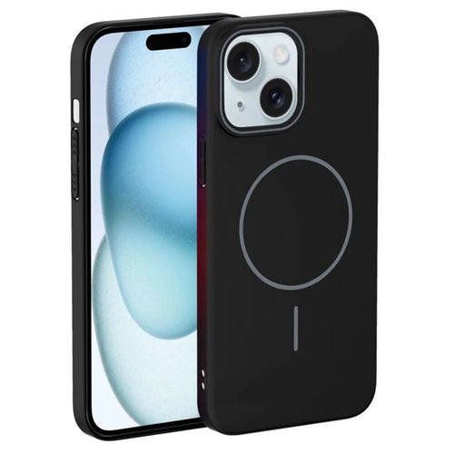 For iPhone 15 Case Compatible with MagSafe Slim PC Phone Back Cover - Black - 1