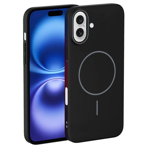 For iPhone 16 Plus Case Compatible with MagSafe Slim PC Phone Back Cover - Black - 1
