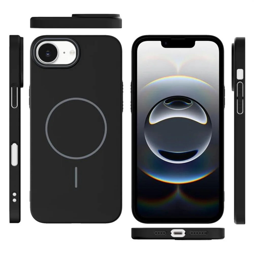 For iPhone 17e / 16e Case Compatible with MagSafe Slim PC Phone Back Cover - Black - 2
