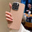 For iPhone 15 Pro Max Case Electroplating Edge Litchi Texture Leather + PC Phone Cover - Pink Coffee - 3