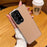 For Samsung Galaxy S25 Ultra Case Electroplating Edge Litchi Texture Leather + PC Phone Cover - Pink Coffee - 1