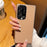 For Samsung Galaxy S25 Ultra Case Electroplating Edge Litchi Texture Leather + PC Phone Cover - Pink Coffee - 3