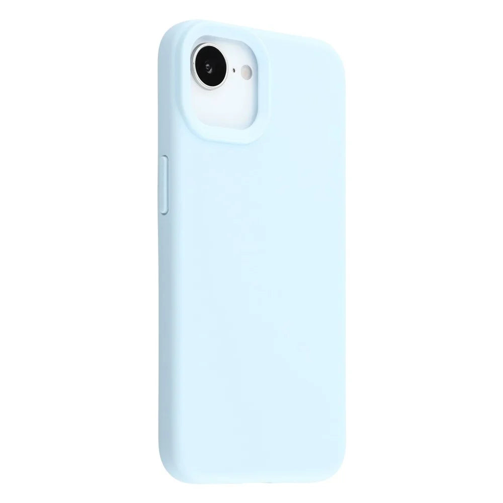 For iPhone 17e / 16e Case 2.0mm Thick Solid Color Soft TPU Phone Back Cover Large Lens Cutout - Sky Blue - 1