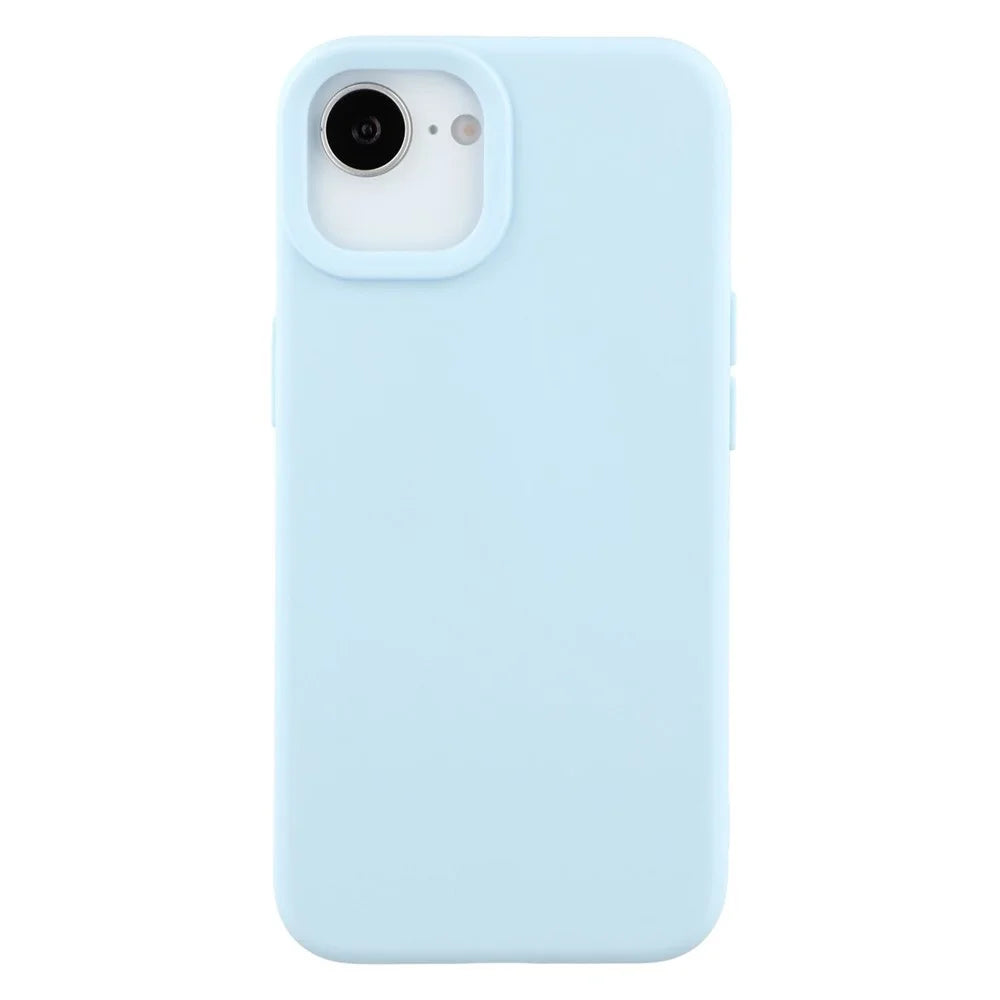 For iPhone 17e / 16e Case 2.0mm Thick Solid Color Soft TPU Phone Back Cover Large Lens Cutout - Sky Blue - 3