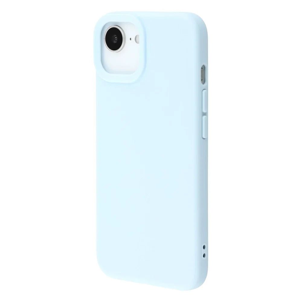 For iPhone 17e / 16e Case 2.0mm Thick Solid Color Soft TPU Phone Back Cover Large Lens Cutout - Sky Blue - 4