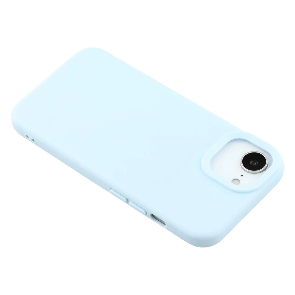 For iPhone 17e / 16e Case 2.0mm Thick Solid Color Soft TPU Phone Back Cover Large Lens Cutout - Sky Blue - 5