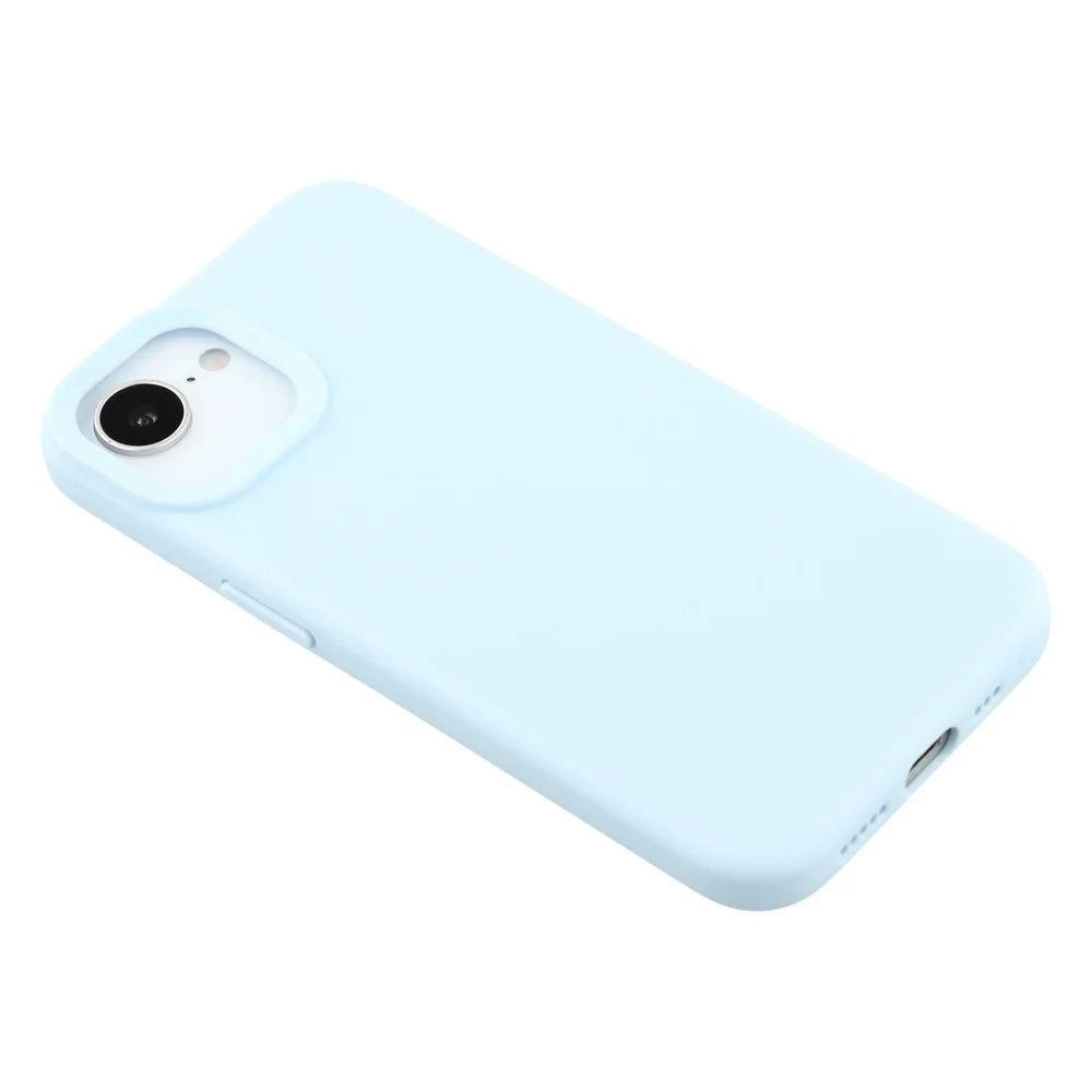 For iPhone 17e / 16e Case 2.0mm Thick Solid Color Soft TPU Phone Back Cover Large Lens Cutout - Sky Blue - 6