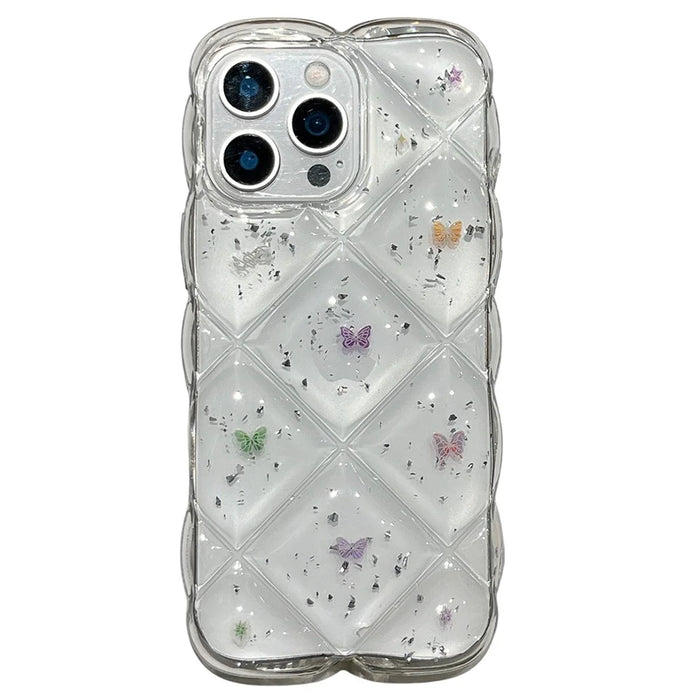 For iPhone 14 Pro Max Case Creative Rhombus Butterfly Aesthetic TPU Phone Cover - 1