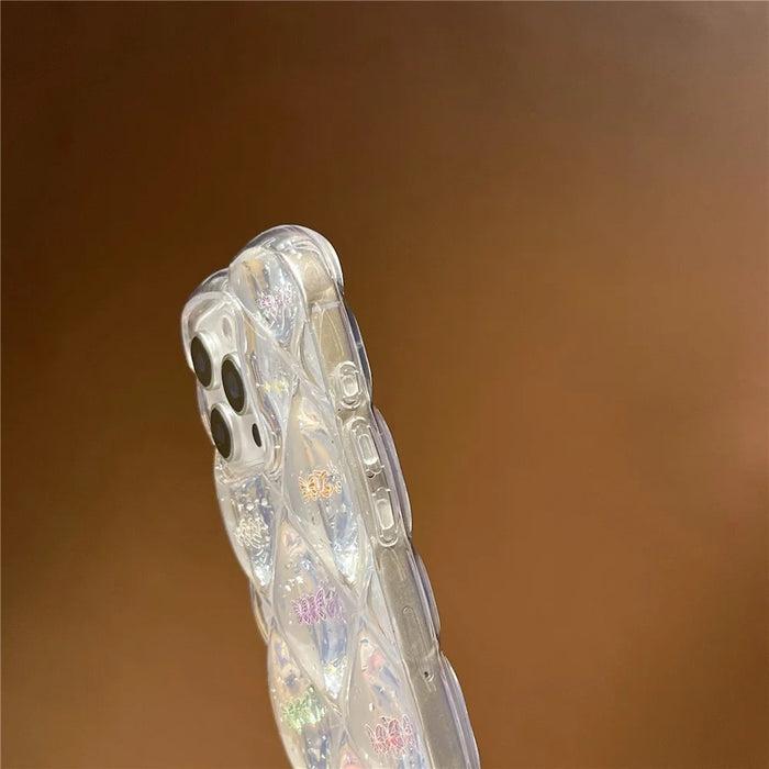For iPhone 15 Pro Max Case Creative Rhombus Butterfly Aesthetic TPU Phone Cover - 6