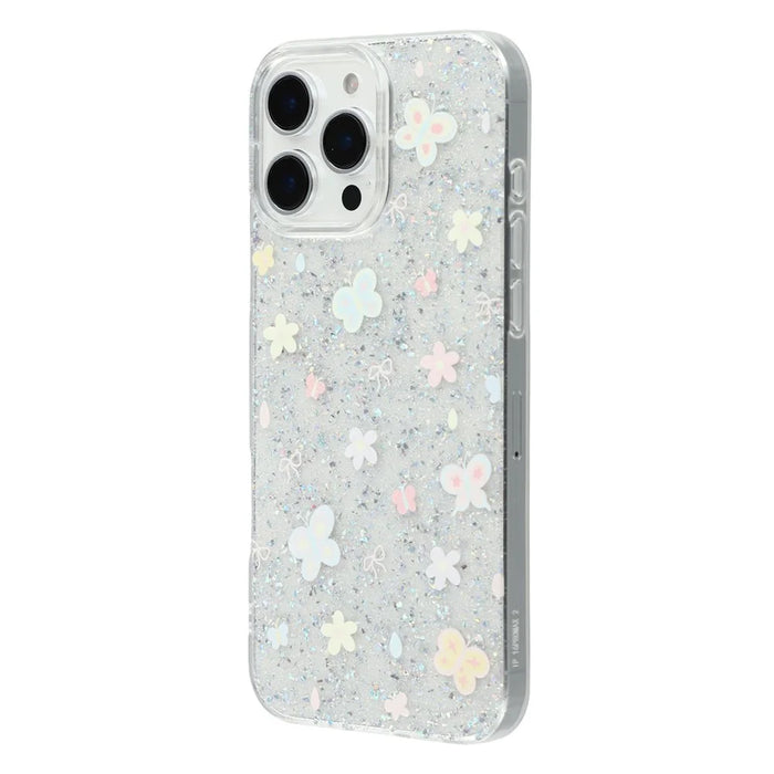 For iPhone 16 Pro Case Shiny IMD TPU + Acrylic Phone Cover Large Camera Cutout - Painted Butterflies - 4