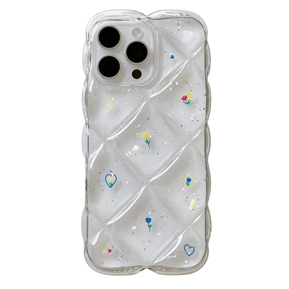 For iPhone 14 Pro Max Case Creative Rhombus Floral Pattern TPU Phone Cover - Style B - 1