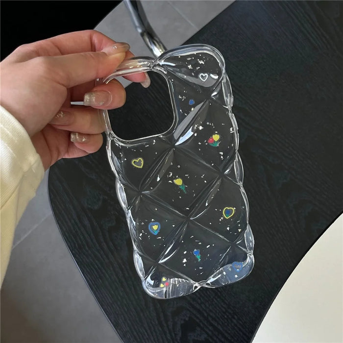 For iPhone 14 Pro Max Case Creative Rhombus Floral Pattern TPU Phone Cover - Style B - 2