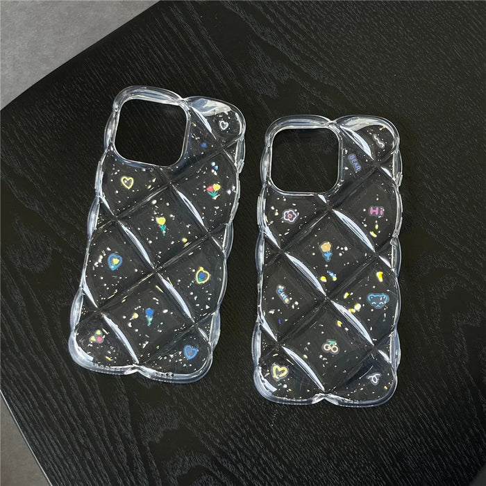 For iPhone 14 Pro Max Case Creative Rhombus Floral Pattern TPU Phone Cover - Style B - 3