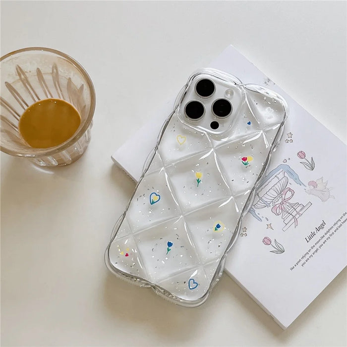 For iPhone 14 Pro Max Case Creative Rhombus Floral Pattern TPU Phone Cover - Style B - 6