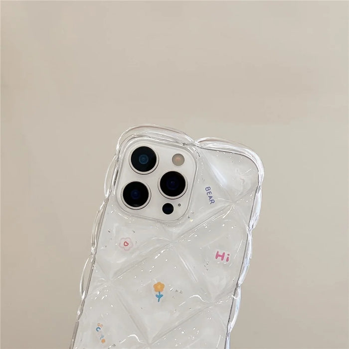 For iPhone 14 Pro Max Case Creative Rhombus Floral Pattern TPU Phone Cover - Style B - 7