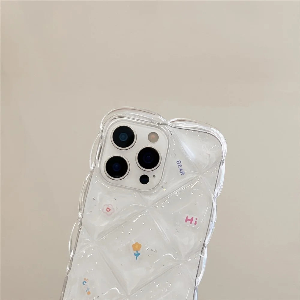 For iPhone 15 Pro Max Case Creative Rhombus Floral Pattern TPU Phone Cover - Style B - 7