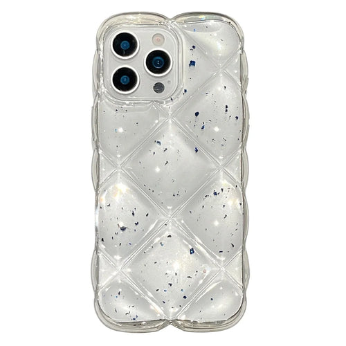 For iPhone 15 Pro Max Case Creative Rhombus Sequins Decor TPU Phone Cover - Blue - 1