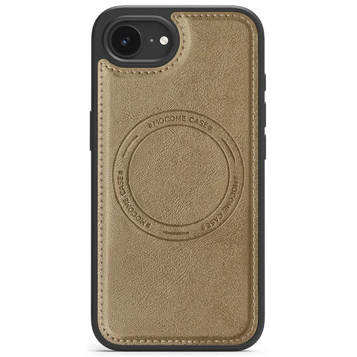For iPhone 17e / 16e Case Compatible with MagSafe Leather Back Phone Cover - Desert Gold - 2