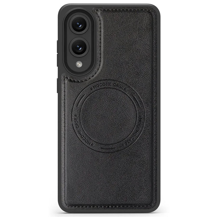 For Samsung Galaxy S25 Edge Magnetic Case Leather Back Phone Cover - Black - 2