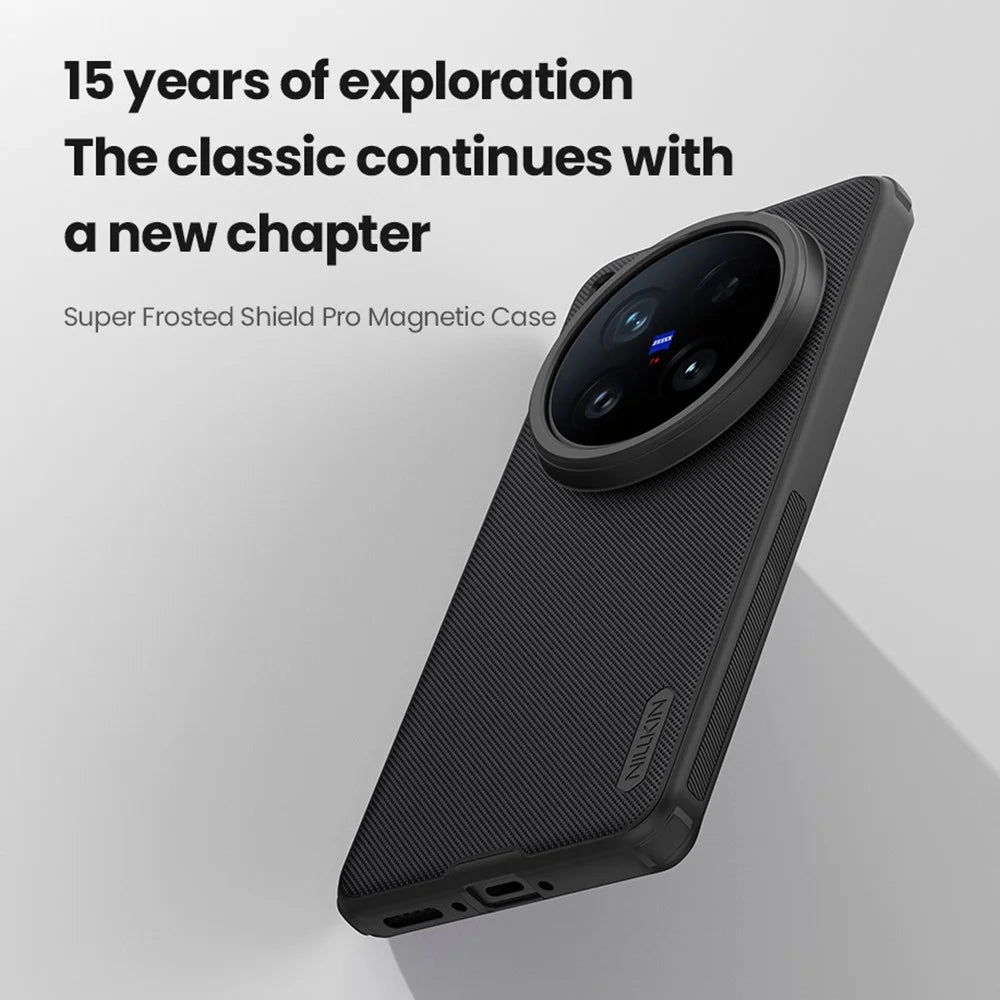 NILLKIN Frosted Shield Pro for vivo X200 Ultra 5G Magnetic Case PC + TPU Phone Cover - Black - 6