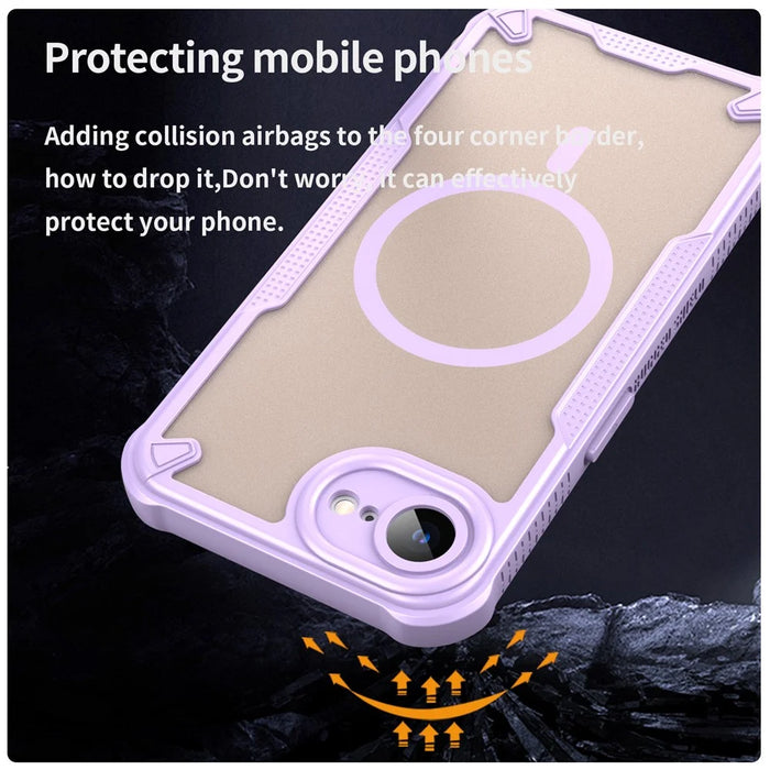 For iPhone 17e / 16e Magnetic Case Compatible with MagSafe TPU + PC Phone Back Cover - Purple - 4