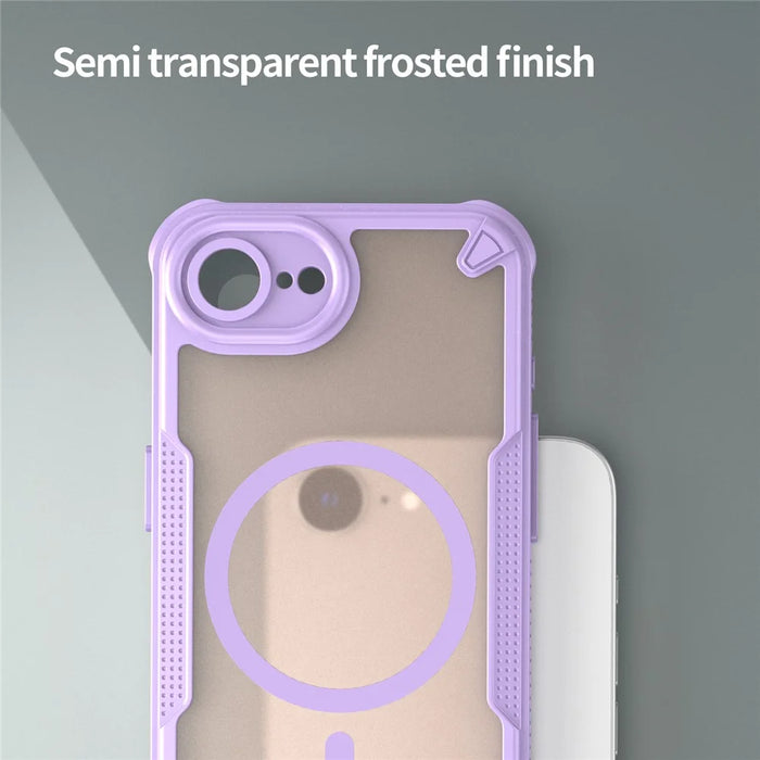 For iPhone 17e / 16e Magnetic Case Compatible with MagSafe TPU + PC Phone Back Cover - Purple - 5