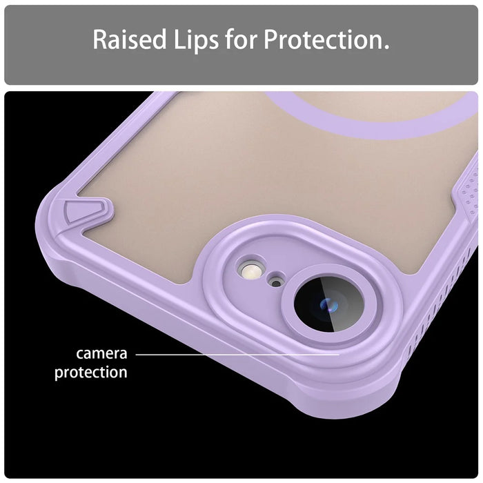 For iPhone 17e / 16e Magnetic Case Compatible with MagSafe TPU + PC Phone Back Cover - Purple - 7