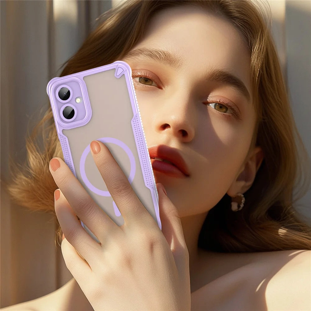 For Samsung Galaxy A06 5G Magnetic Case TPU + PC Phone Back Cover - Purple - 3