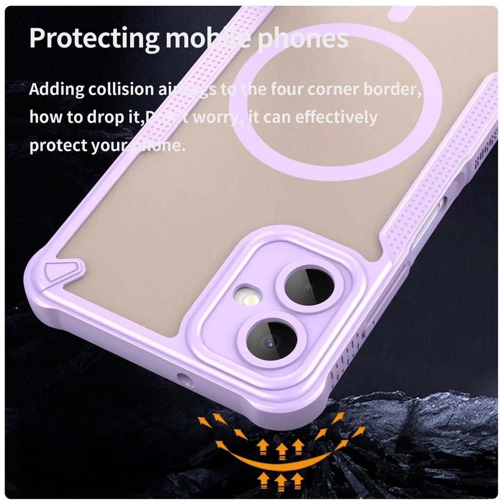 For Samsung Galaxy A06 5G Magnetic Case TPU + PC Phone Back Cover - Purple - 4