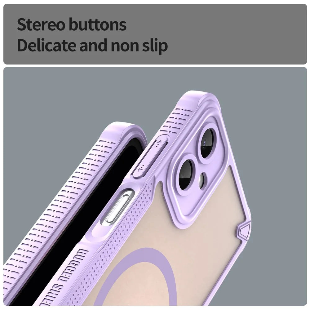 For Samsung Galaxy A06 5G Magnetic Case TPU + PC Phone Back Cover - Purple - 6