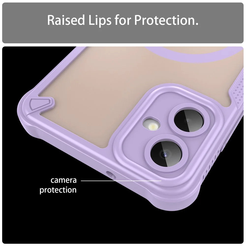For Samsung Galaxy A06 5G Magnetic Case TPU + PC Phone Back Cover - Purple - 7