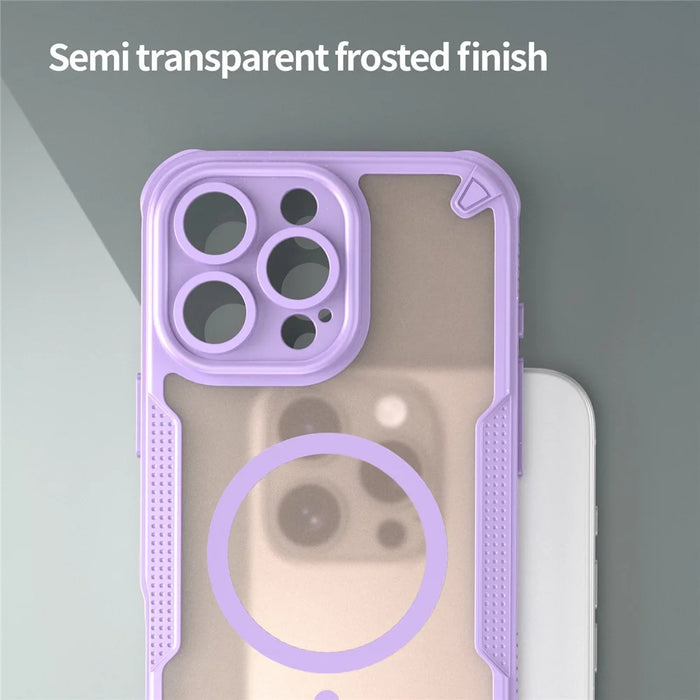 For iPhone 16 Pro Magnetic Case Compatible with MagSafe TPU + PC Phone Back Cover - Purple - 5