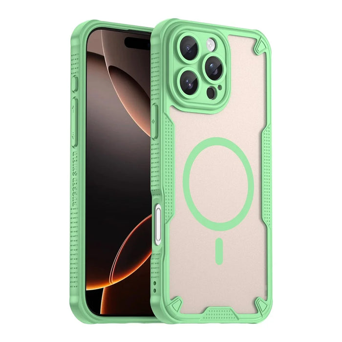 For iPhone 16 Pro Max Magnetic Case Compatible with MagSafe TPU + PC Phone Back Cover - Green - 1