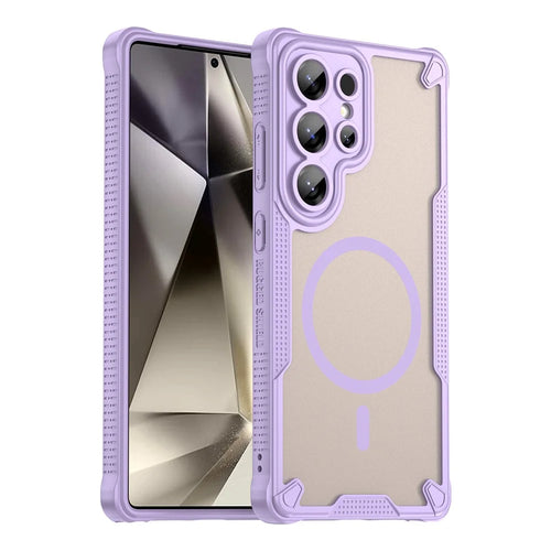 For Samsung Galaxy S25 Ultra Magnetic Case Compatible with MagSafe TPU + PC Phone Back Cover - Purple - 1