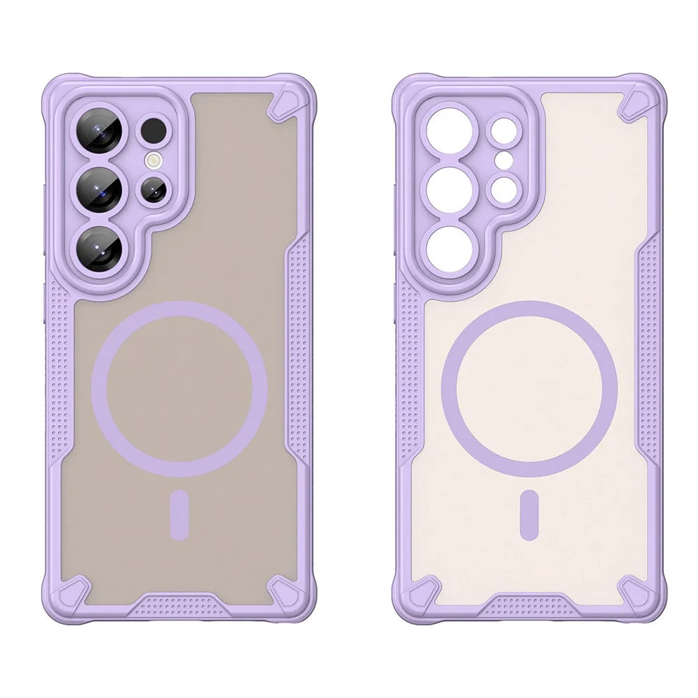 For Samsung Galaxy S25 Ultra Magnetic Case Compatible with MagSafe TPU + PC Phone Back Cover - Purple - 2